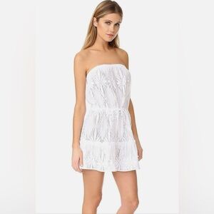 NWT MILLY 261309 Women's Crochet Becca Cover Up White Size SMALL
